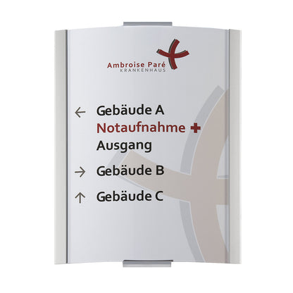FRANKFURT™ direction sign, A4 portrait, HxW 297 x 230 mm, weight 0.99 kg.