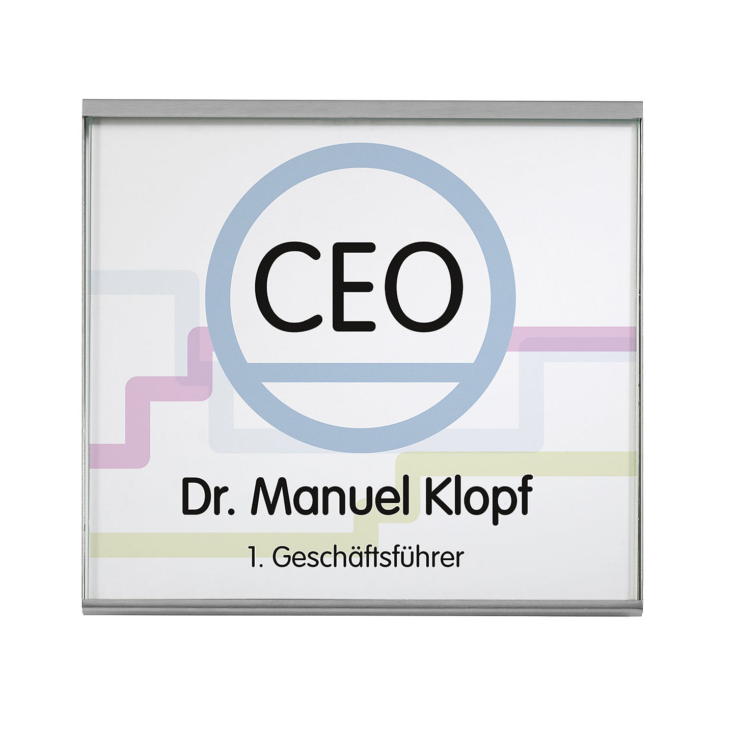 GLASGOW™ door sign, pack of 2, HxW 155 x 152 mm, display area HxW 146 x 150 mm.