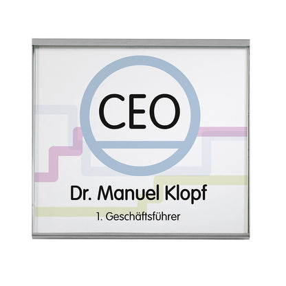 GLASGOW™ door sign, pack of 2, HxW 155 x 152 mm, display area HxW 146 x 150 mm.