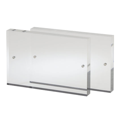 Tabletop stand, acrylic, HxLxW 65 x 100 x 10 mm, 2 panes with 4 magnets.