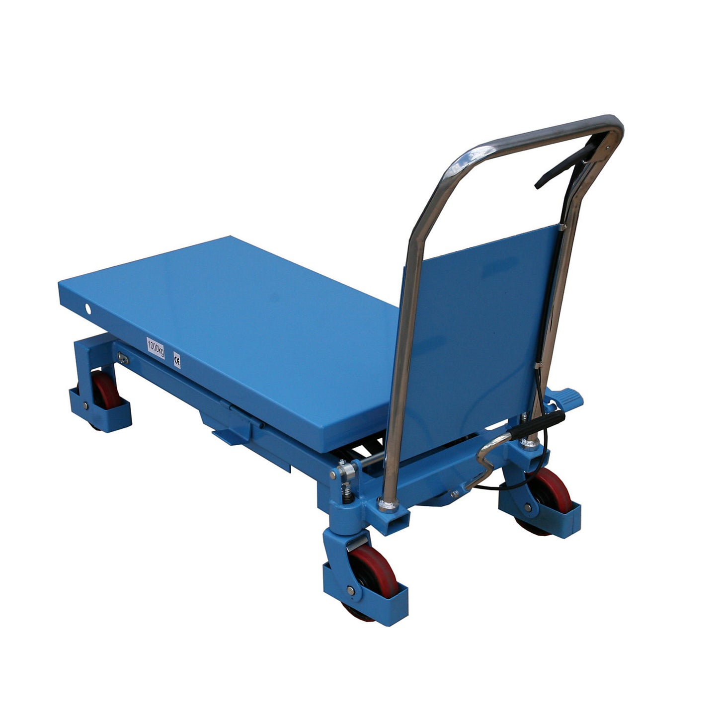 Lifting platform truck, with fixed handle, max. load 1000 kg.