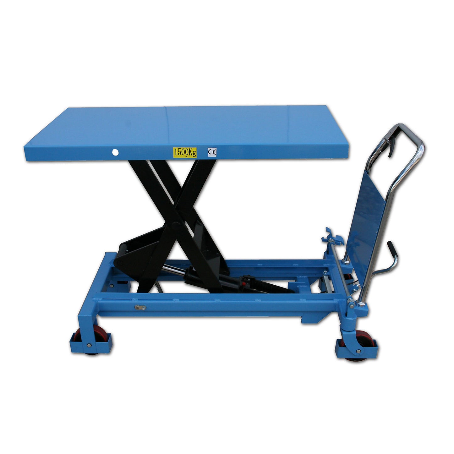 Lifting platform truck, with fixed handle, max. load 1500 kg.