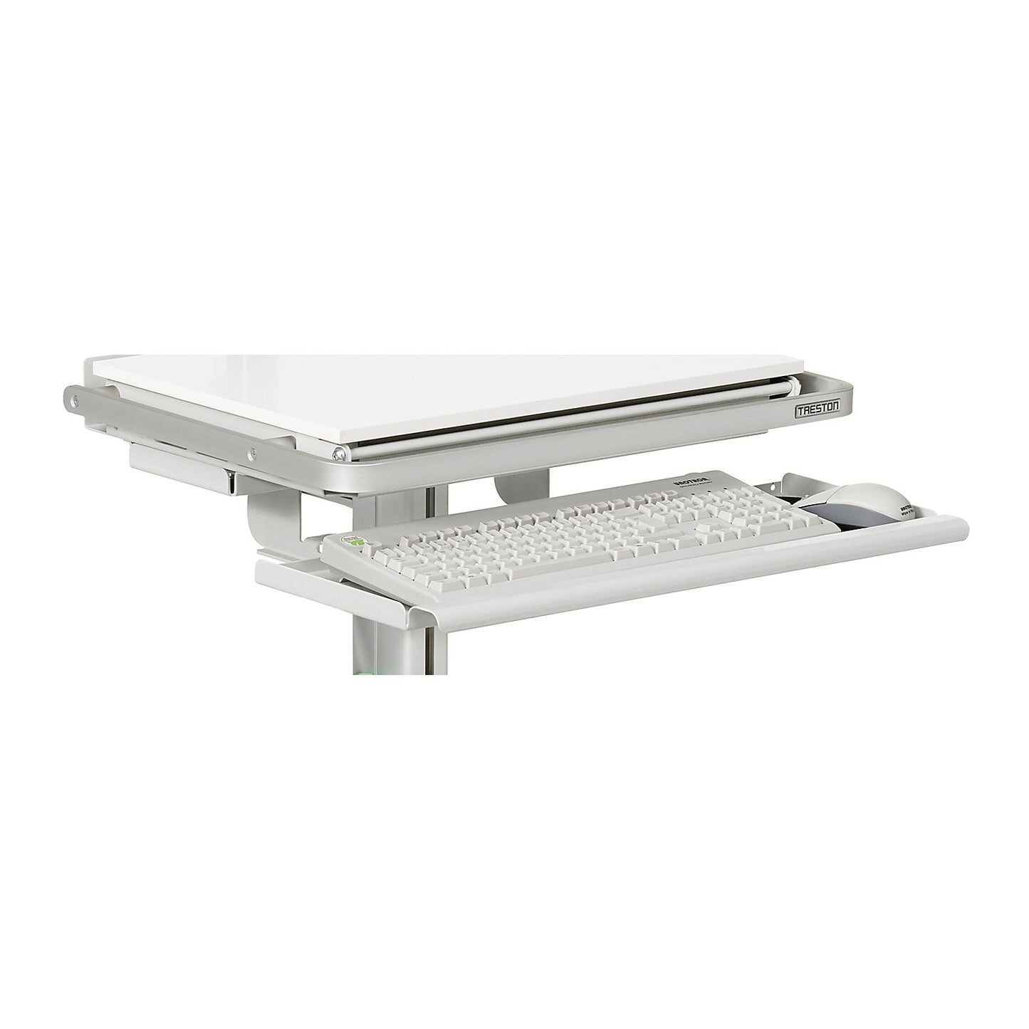 Keyboard and mouse shelf, WxD 620 x 210 mm, grey.