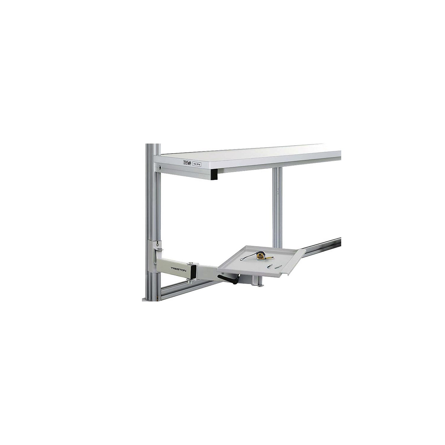 Swivel arm, swivel radius 360°, max. load 15 kg.