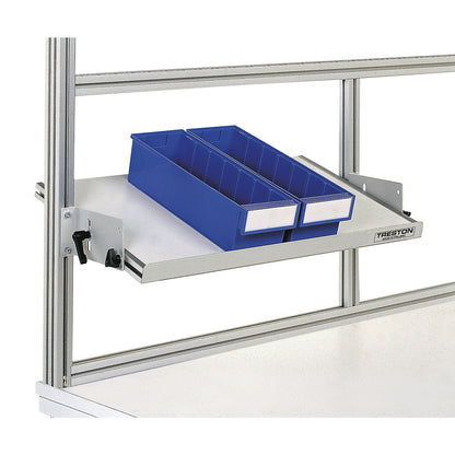 Shelf for work table, light grey, LxH 400 x 660 mm, narrow.