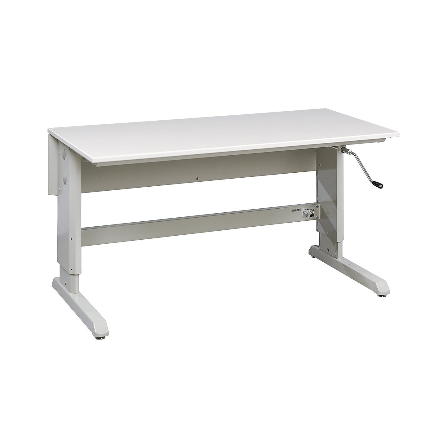 CONCEPT work table, ESD tabletop, with hand crank, WxD 1500 x 750 mm.
