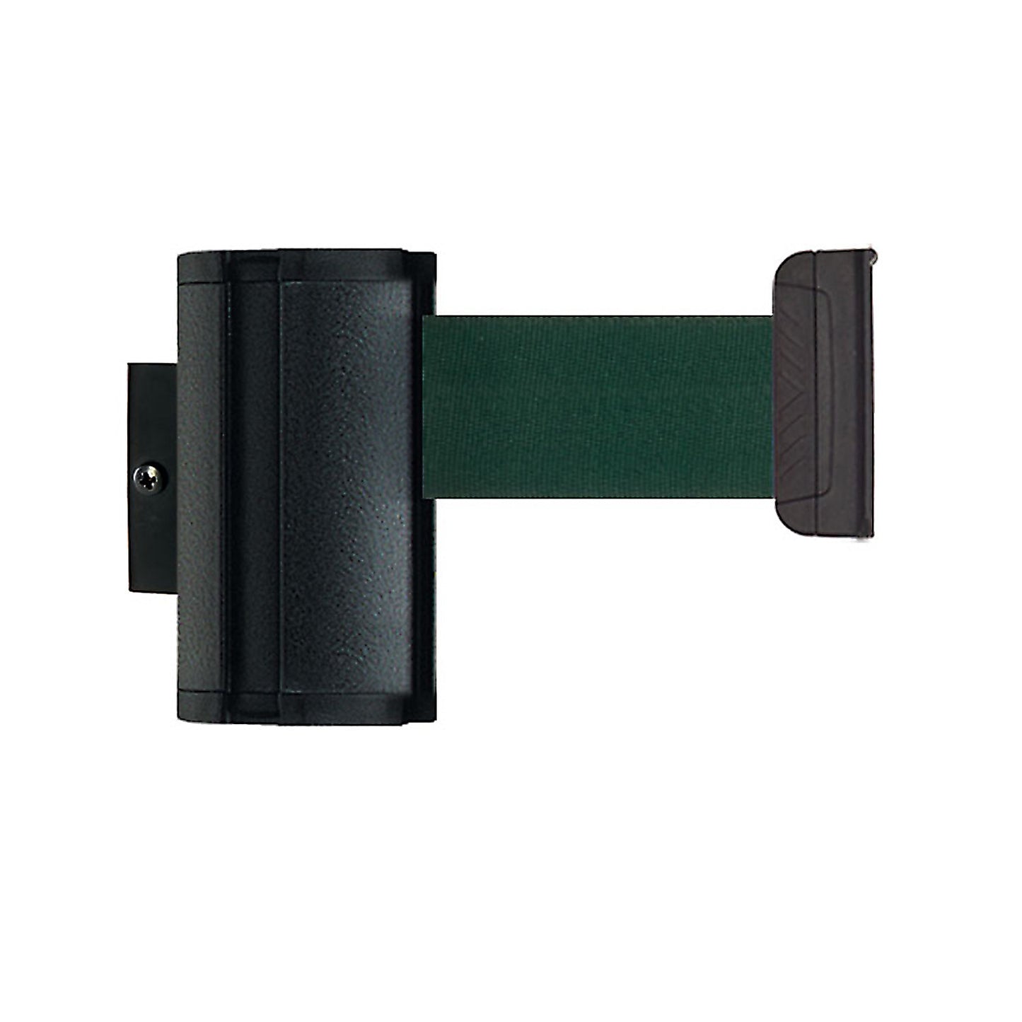 Wall Mount tape belt cartridge, belt extends to max. 2300 mm, belt colour green.