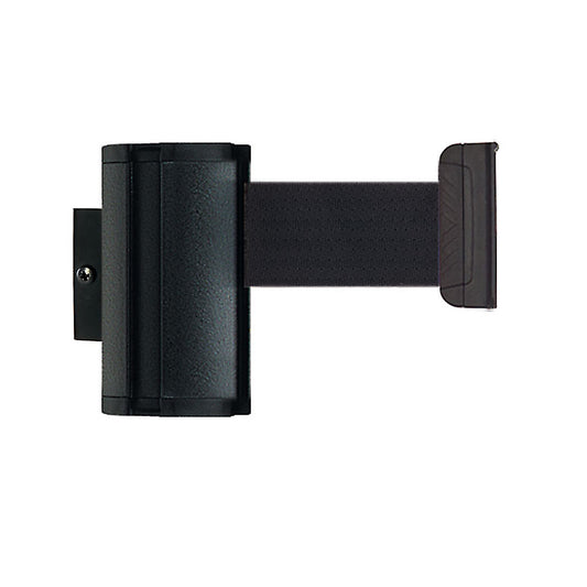 Wall Mount tape belt cartridge, belt extends to max. 3700 mm, belt colour black.