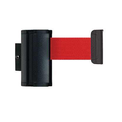 Wall Mount tape belt cartridge, belt extends to max. 3700 mm, belt colour red.