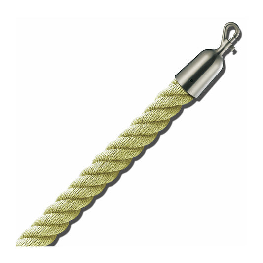 Barrier cord 1.5 m, matt nickel end caps, beige cord.