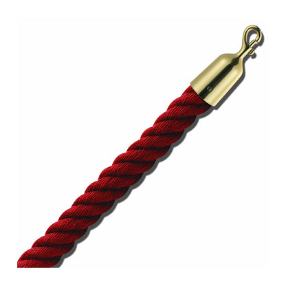 Barrier cord 1.5 m, brass end caps, red cord.