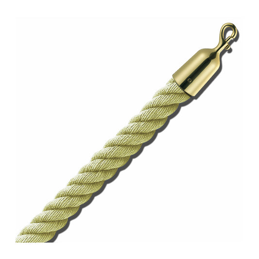 Barrier cord 1.5 m, brass end caps, beige cord.