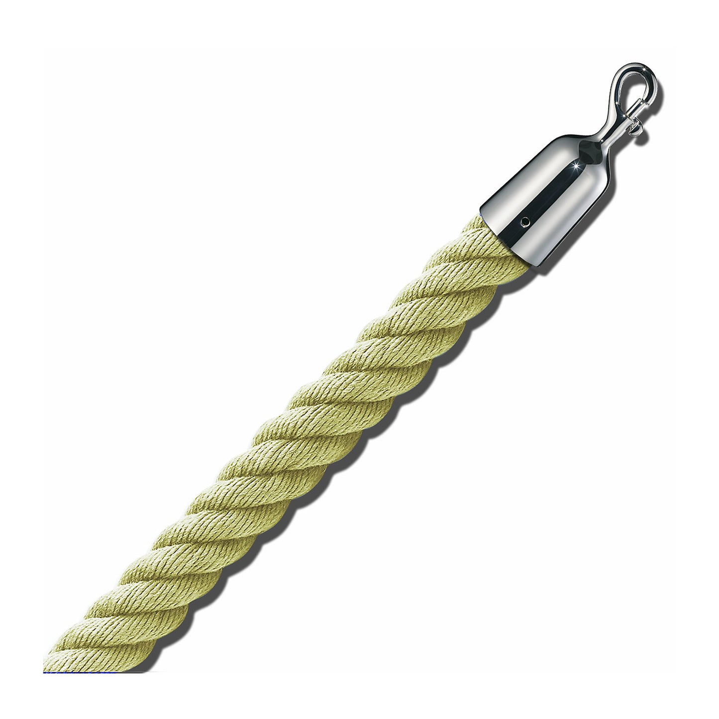 Barrier cord 1.5 m, chrome end caps, beige cord.