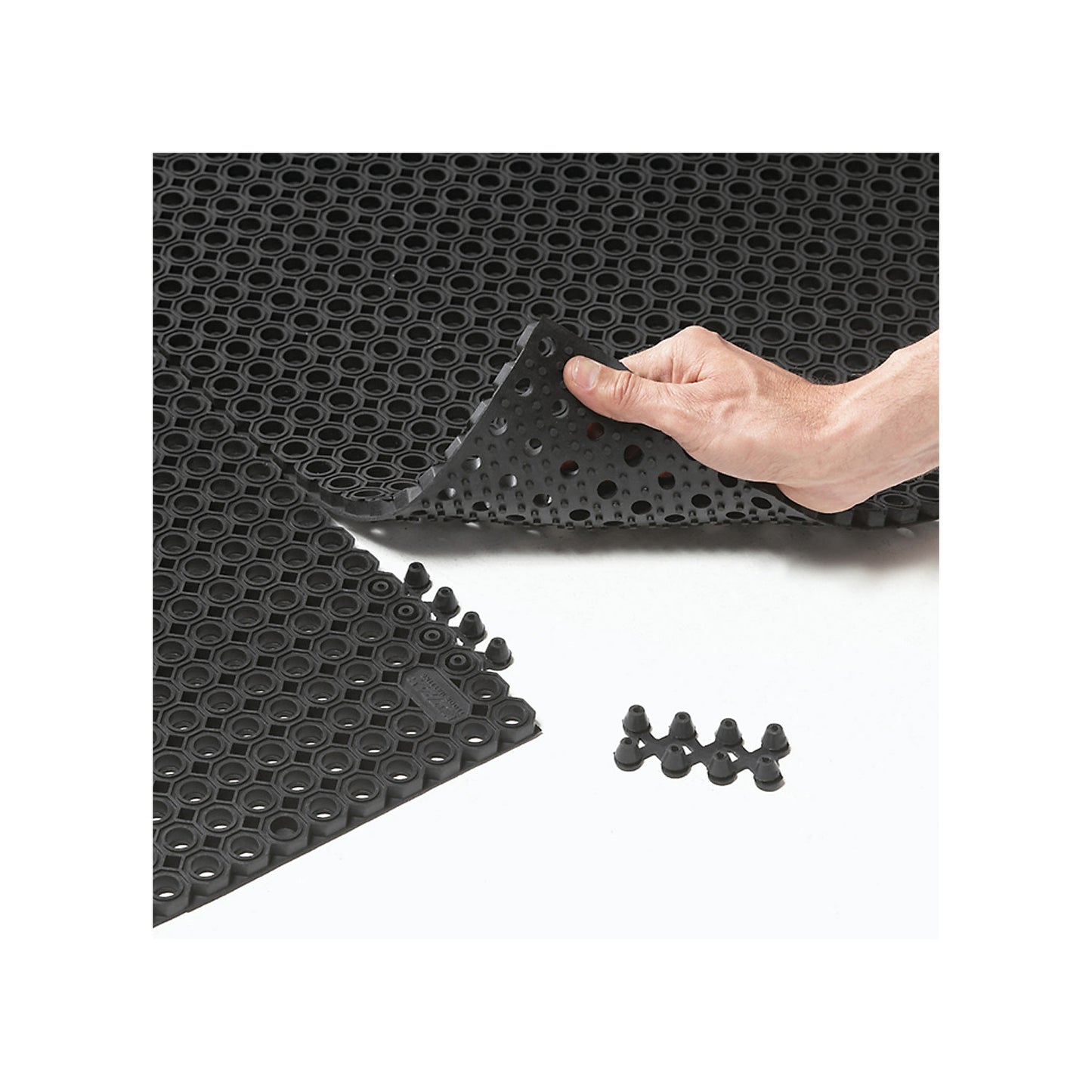 Entrance matting, perforated, black, L x W 1000 x 750 mm.