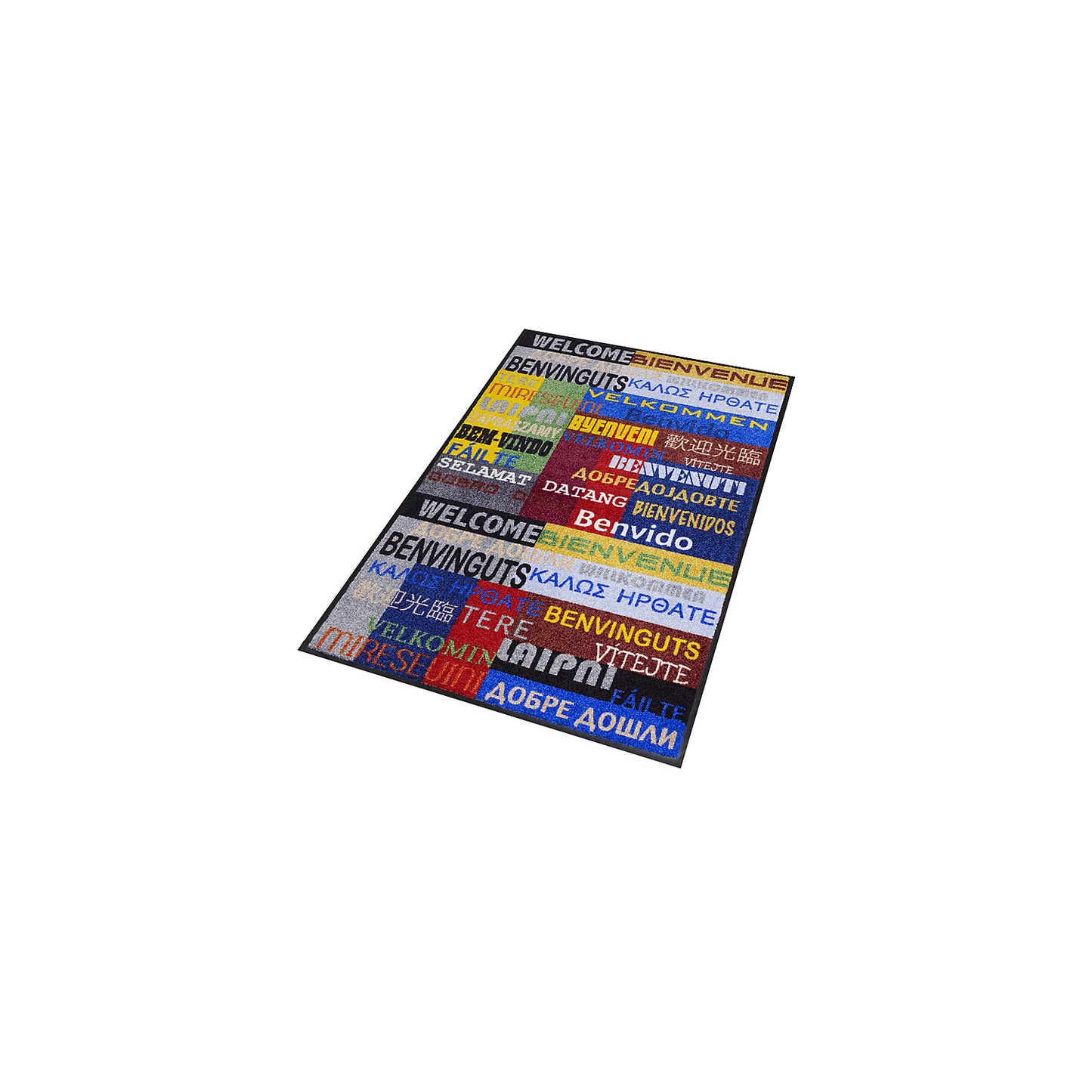 Designer entrance matting, new welcome design, LxW 1200 x 900 mm.