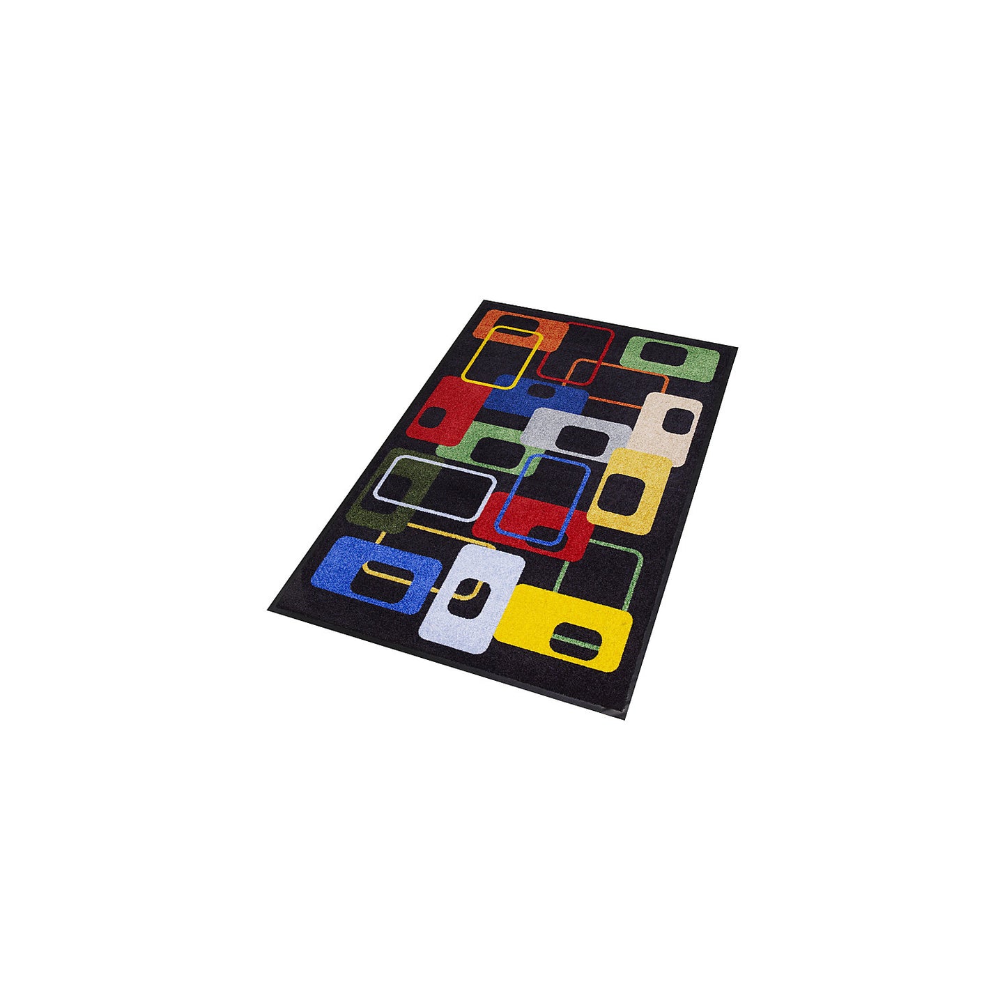 Designer entrance matting, modern 70s design, LxW 1200 x 900 mm.