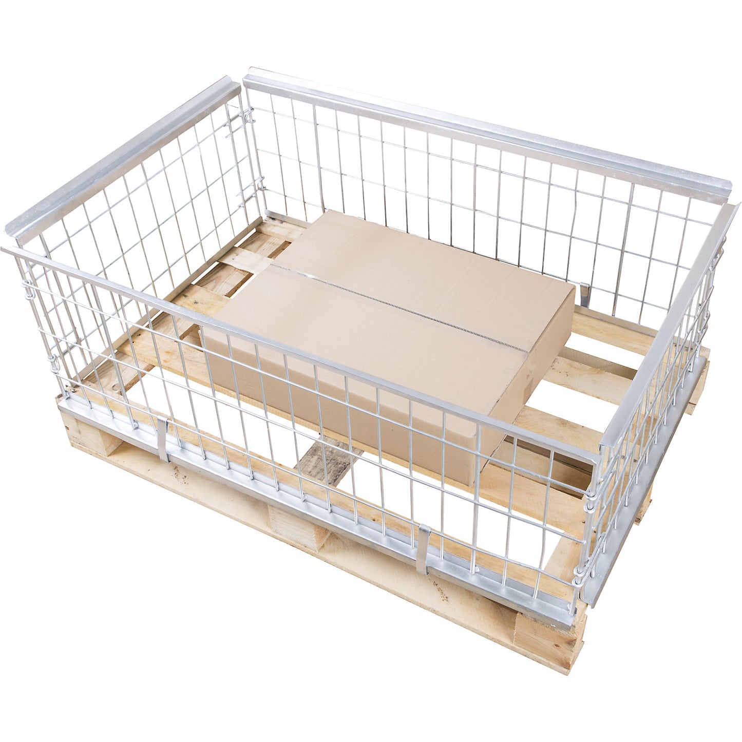 Mesh pallet collar, for stacking, four mesh panels, for pallets 1200 x 800, H 400 mm.