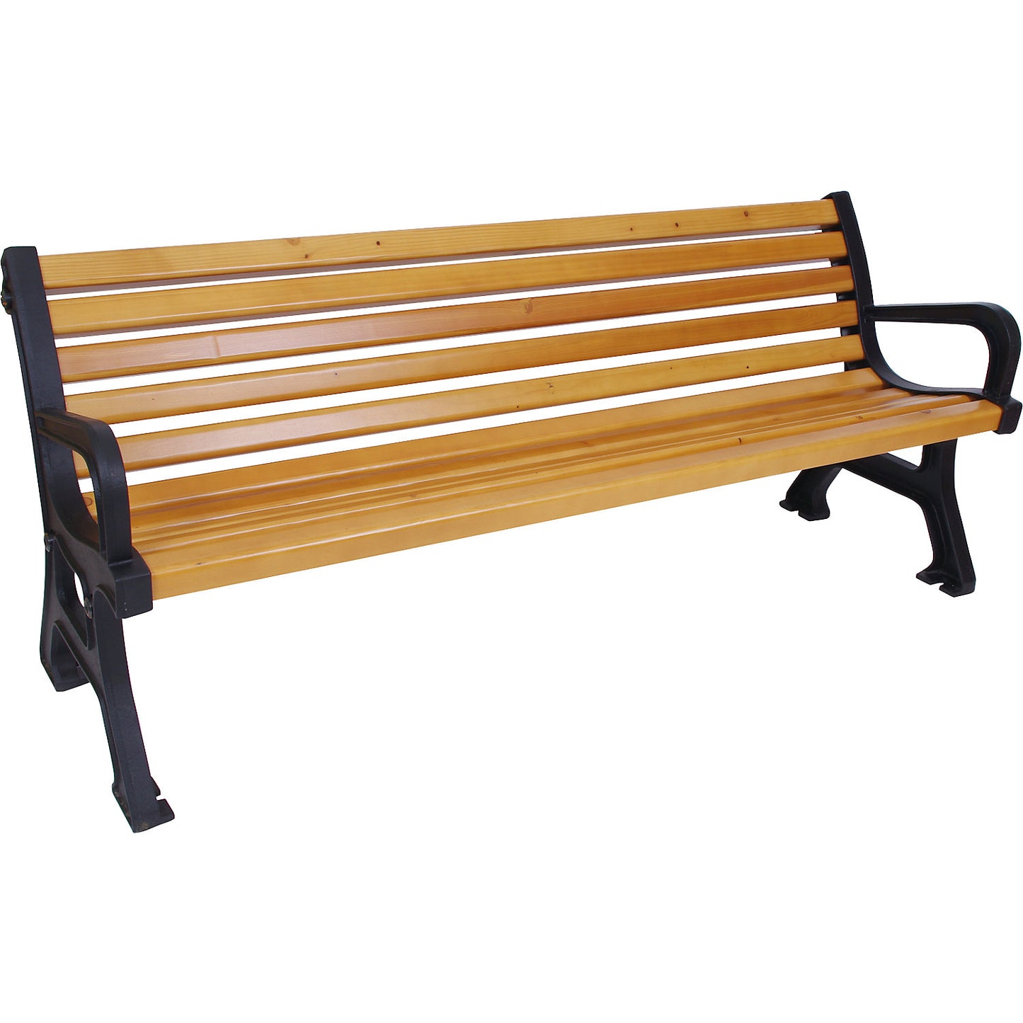 Outdoor bench, to bolt in place, width 1700 mm, wood stain colour oak, weight 56 kg.