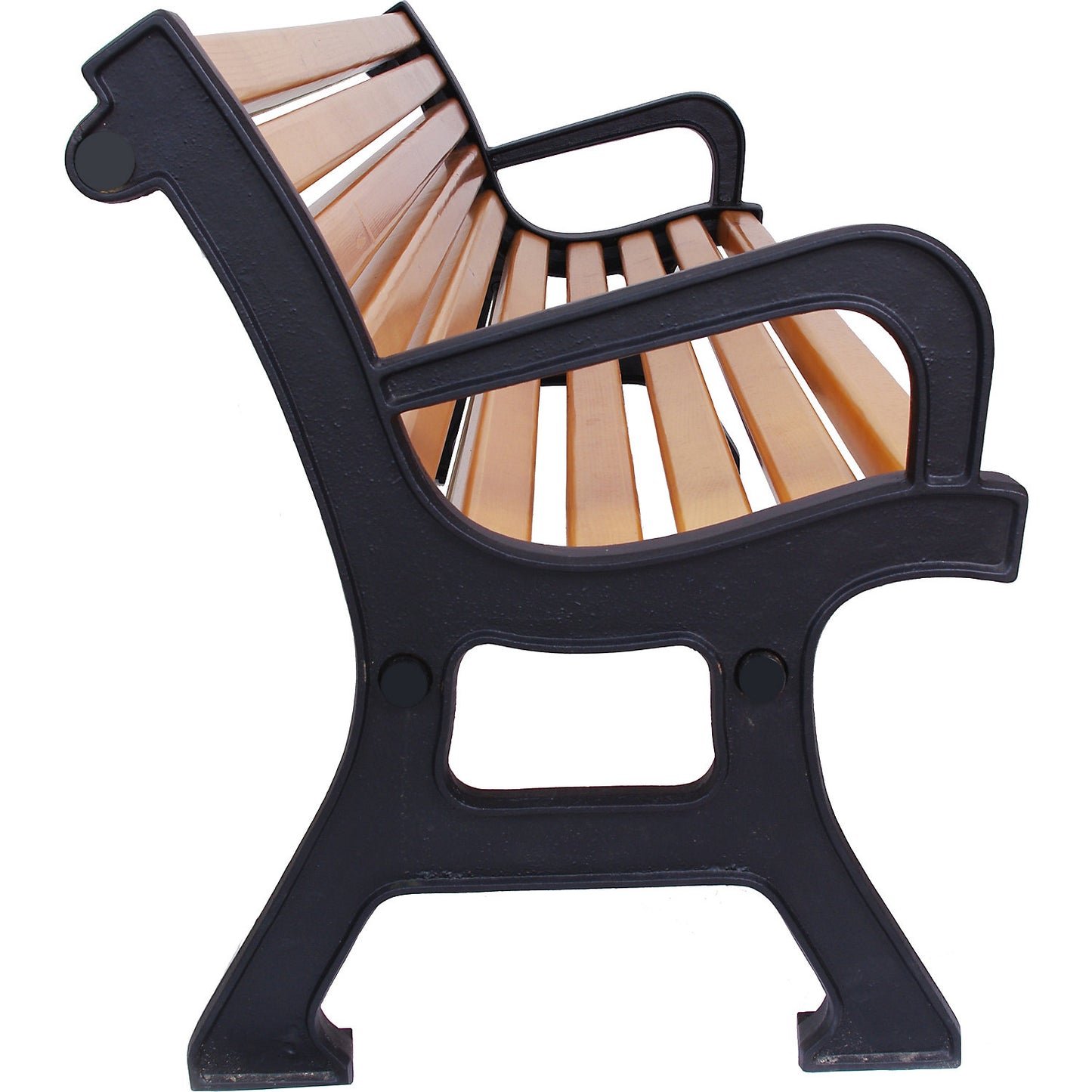 Outdoor bench, to bolt in place, width 1700 mm, wood stain colour oak, weight 56 kg.