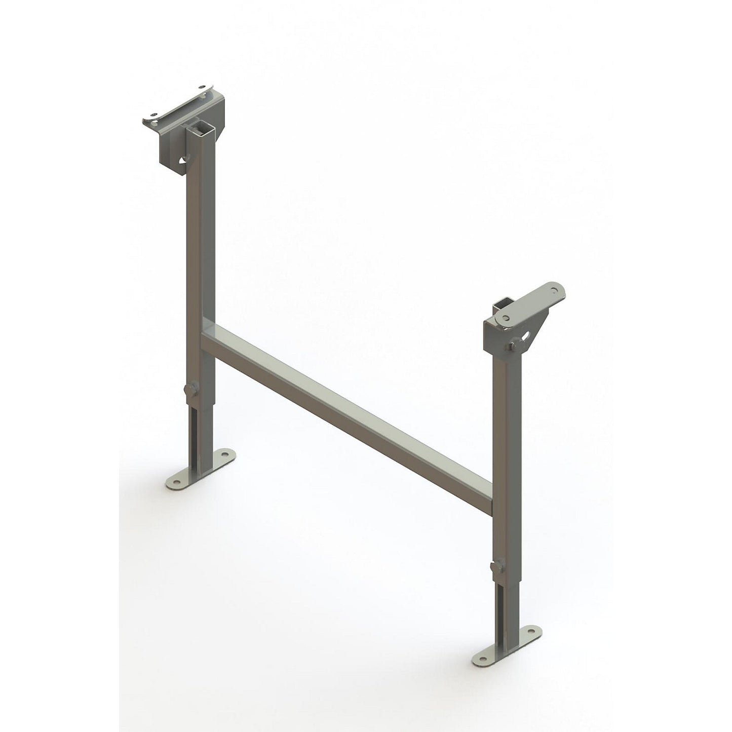 Dual frame support, zinc plated, track width 600 mm, adjustment range 470 - 750 mm.