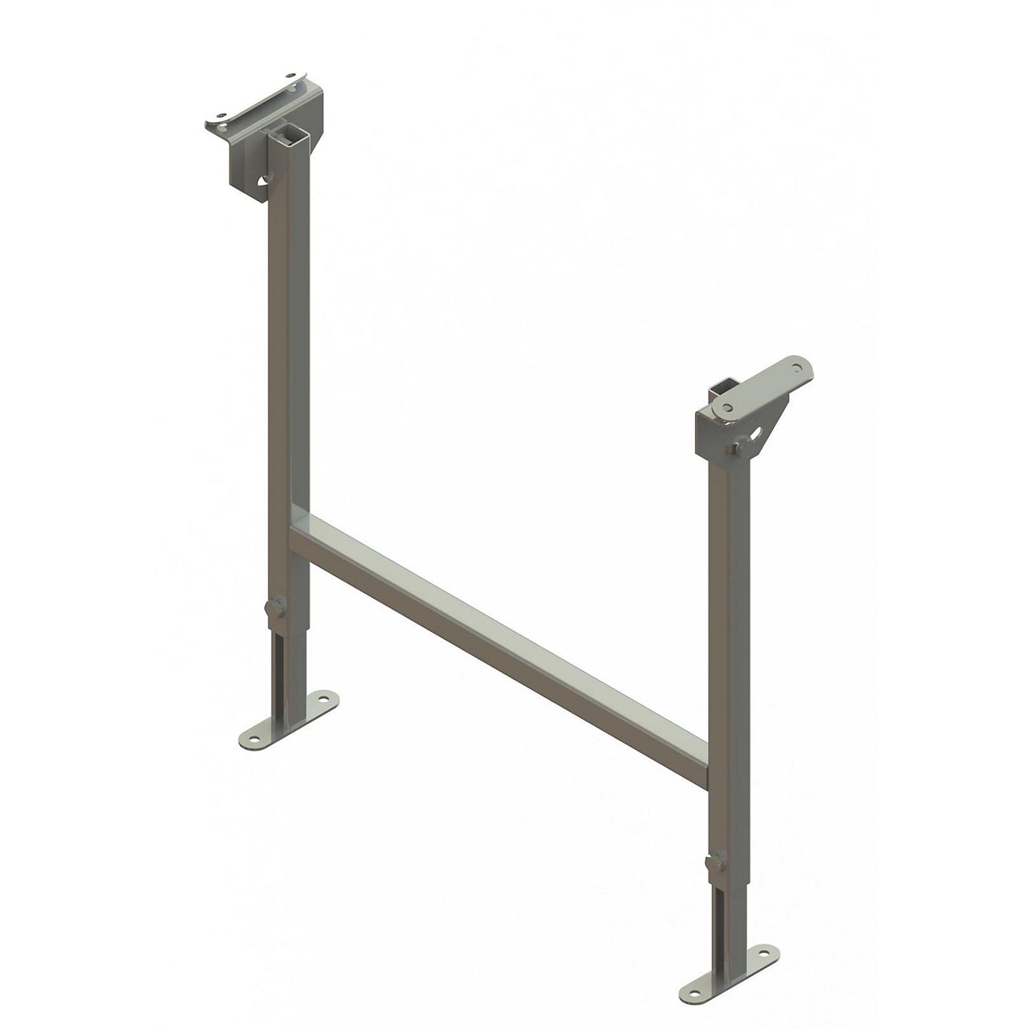 Dual frame support, zinc plated, track width 600 mm, adjustment range 580 - 950 mm.