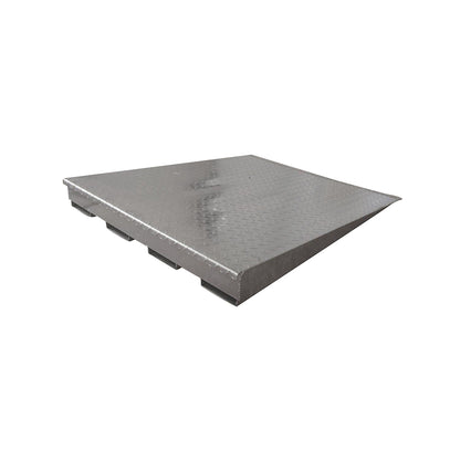 Loading ramp for steel low profile sump tray, zinc plated, depth 1150 mm, max. wheel load 500 kg, width 450 mm.