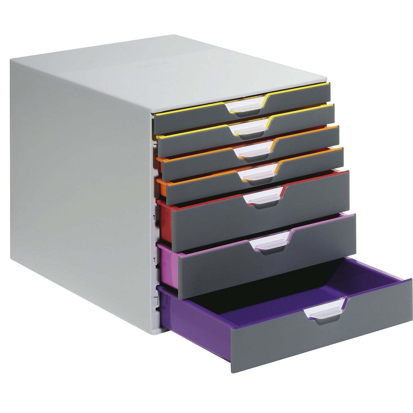 VARICOLOR® drawer box, HxWxD 292 x 280 x 356 mm, 7 drawers, grey.