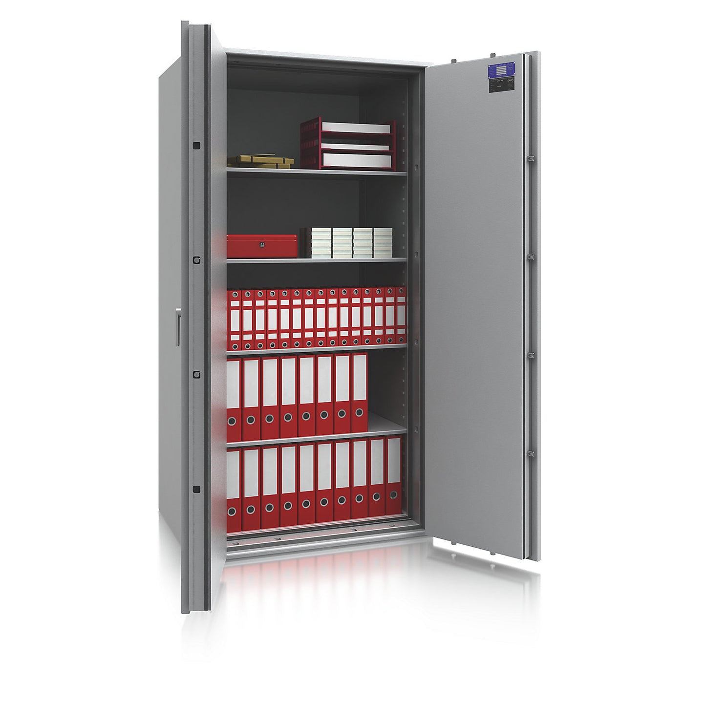 Fire resistant safety cabinet, VDS class I, VDMA W, grade S2 in accordance with EN 14450, S 60 P, HxWxD 1884 x 975 x 696 mm.