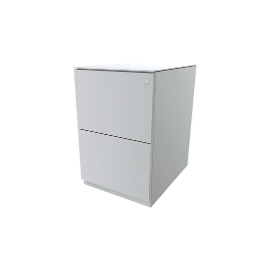 Note™ mobile pedestal, with 2 suspension file drawers, HxW 652 x 420 mm, with top, traffic white.