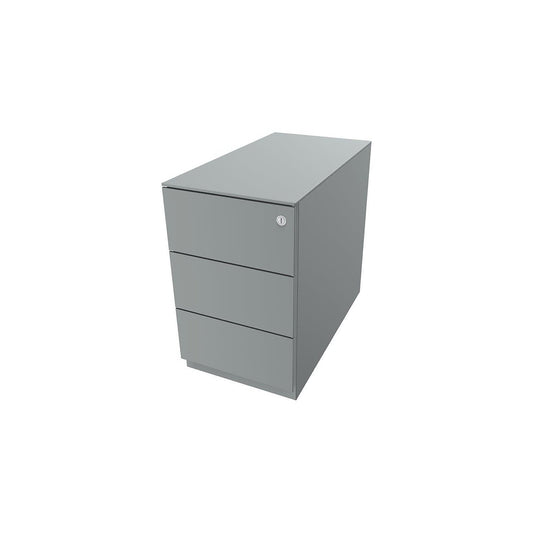 Note™ mobile drawer unit, with 3 universal drawers, HxWxD 502 x 300 x 565 mm, with grip rail and top, silver.