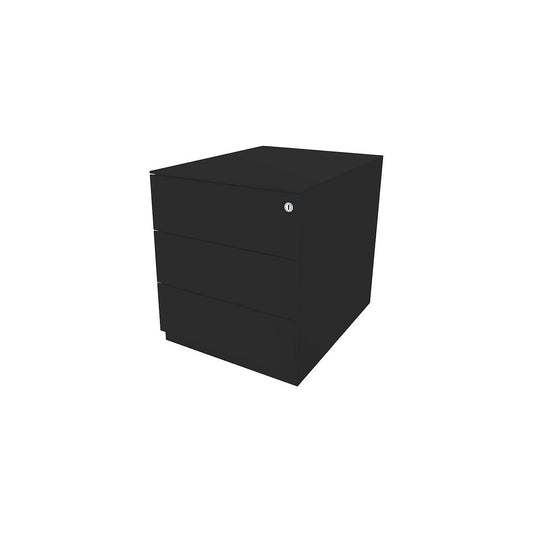 Note™ mobile drawer unit, with 3 universal drawers, HxWxD 502 x 420 x 565 mm, with grip rail and top, black.
