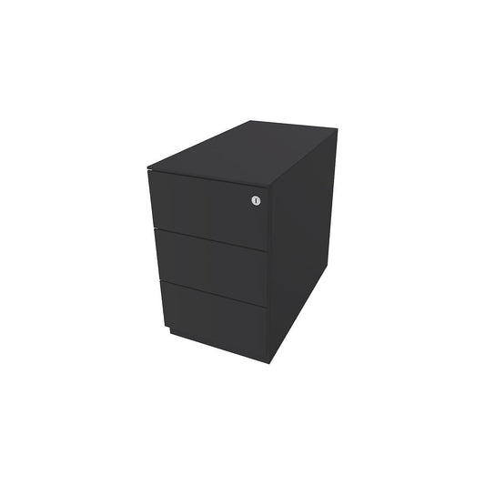 Note™ mobile drawer unit, with 3 universal drawers, HxWxD 502 x 300 x 565 mm, with grip rail and top, charcoal.