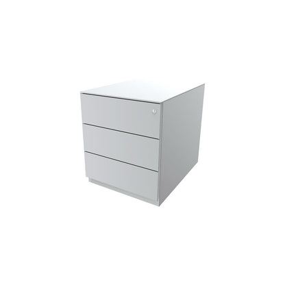 Note™ mobile drawer unit, with 3 universal drawers, HxWxD 502 x 420 x 565 mm, with grip rail and top, traffic white.