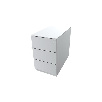 Note™ mobile drawer unit, with 3 universal drawers, HxWxD 502 x 300 x 565 mm, with grip rail and top, traffic white.