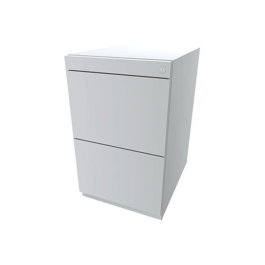 Note™ fixed pedestal, with 2 suspension file drawers, height 698 - 731 mm, without top, traffic white.