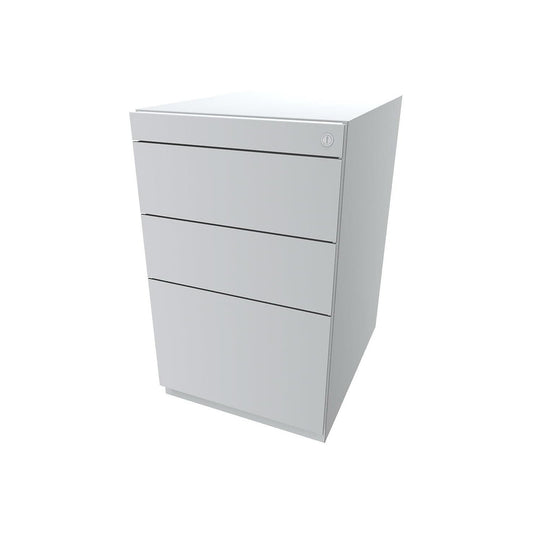Note™ fixed pedestal, with 2 universal drawers, 1 suspension file drawer, without top, depth 565 mm, traffic white.