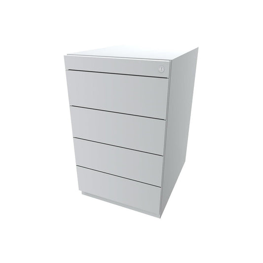 Note™ fixed pedestal, with 4 universal drawers, depth 565 mm, traffic white.