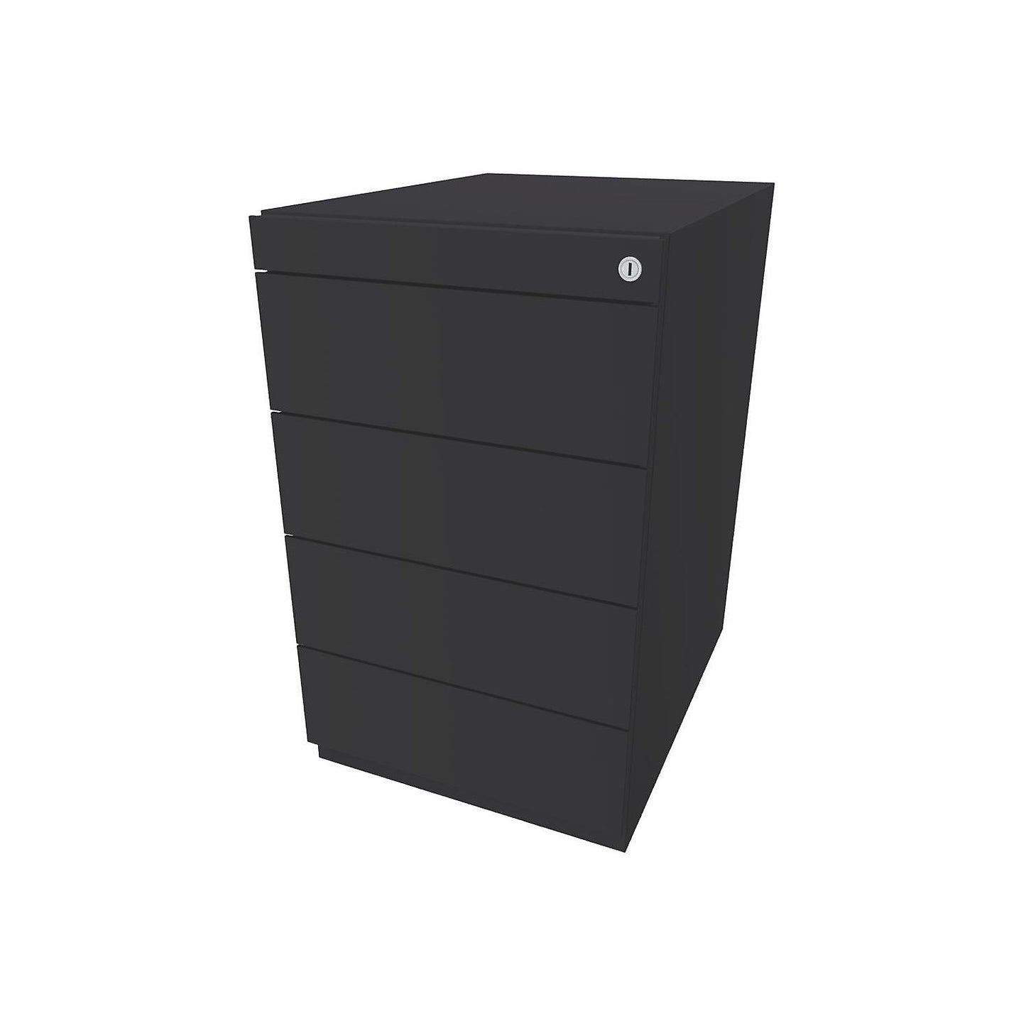 Note™ fixed pedestal, with 4 universal drawers, depth 565 mm, charcoal.