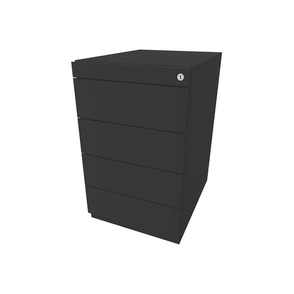 Note™ fixed pedestal, with 4 universal drawers, depth 565 mm, charcoal.