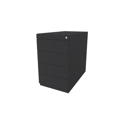 Note™ fixed pedestal, with 4 universal drawers, depth 775 mm, charcoal.