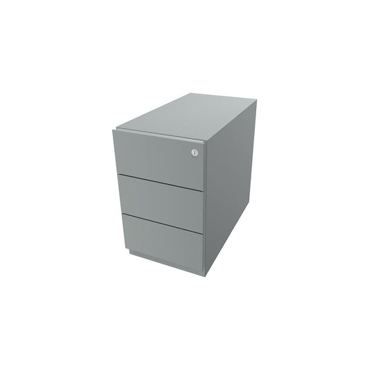 Note™ mobile drawer unit, with 3 universal drawers, HxWxD 495 x 300 x 565 mm, with grip rail, silver.