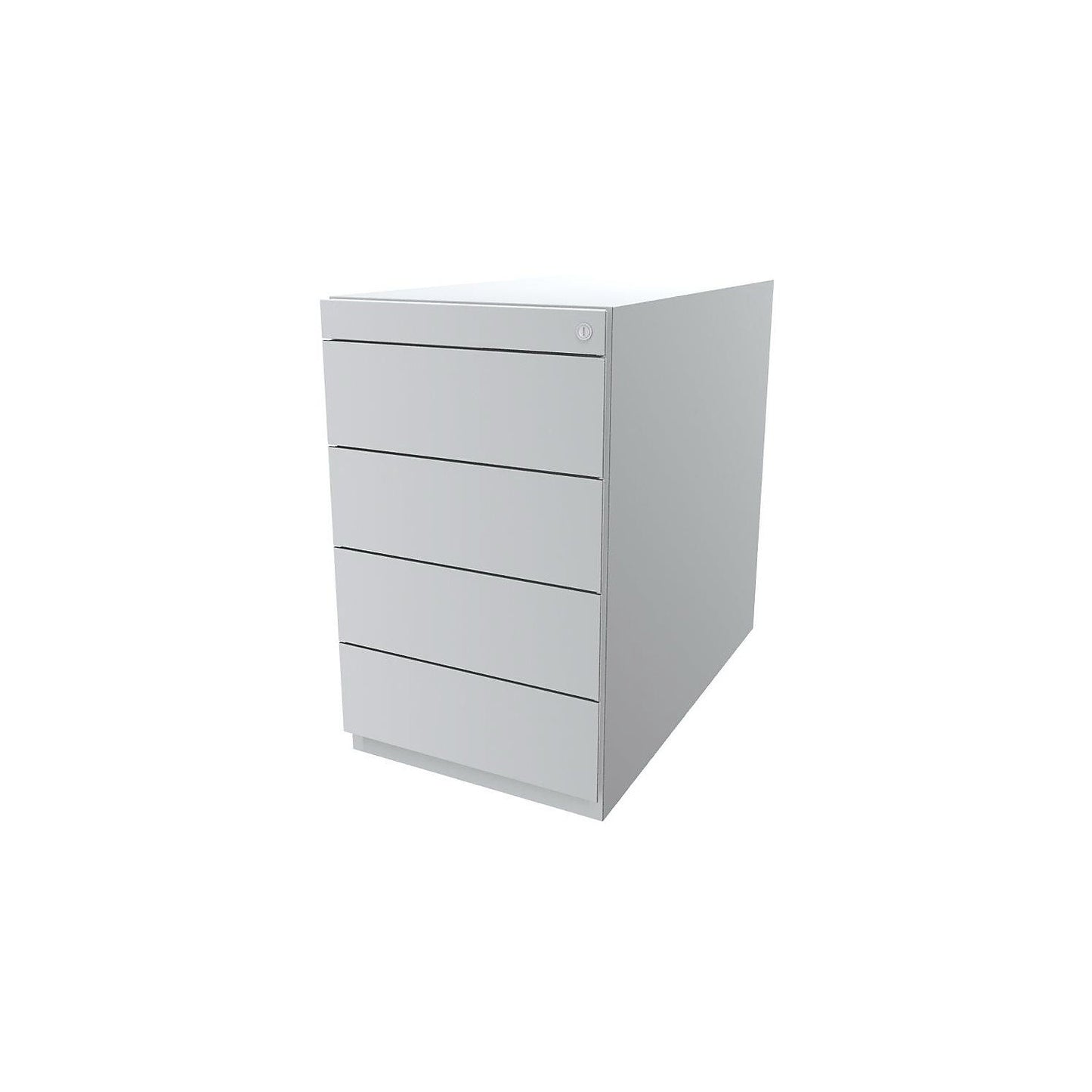 Note™ fixed pedestal, with 4 universal drawers, depth 775 mm, traffic white.