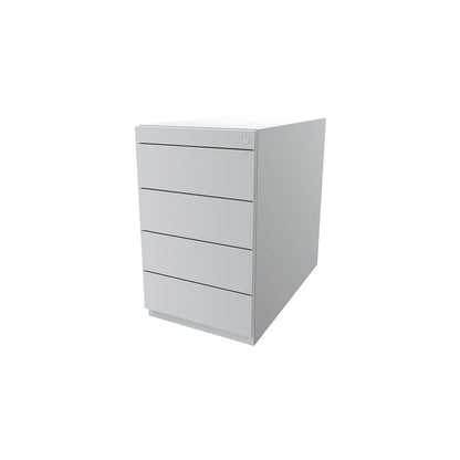 Note™ fixed pedestal, with 4 universal drawers, depth 775 mm, traffic white.