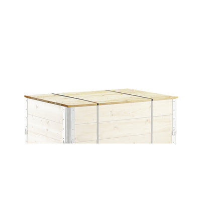 Lid for wooden pallet collar, with two support beams, for frame size LxW 800 x 600 mm.
