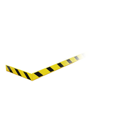 Impact protection guide kerb, steel, yellow / black, length 1200 mm.