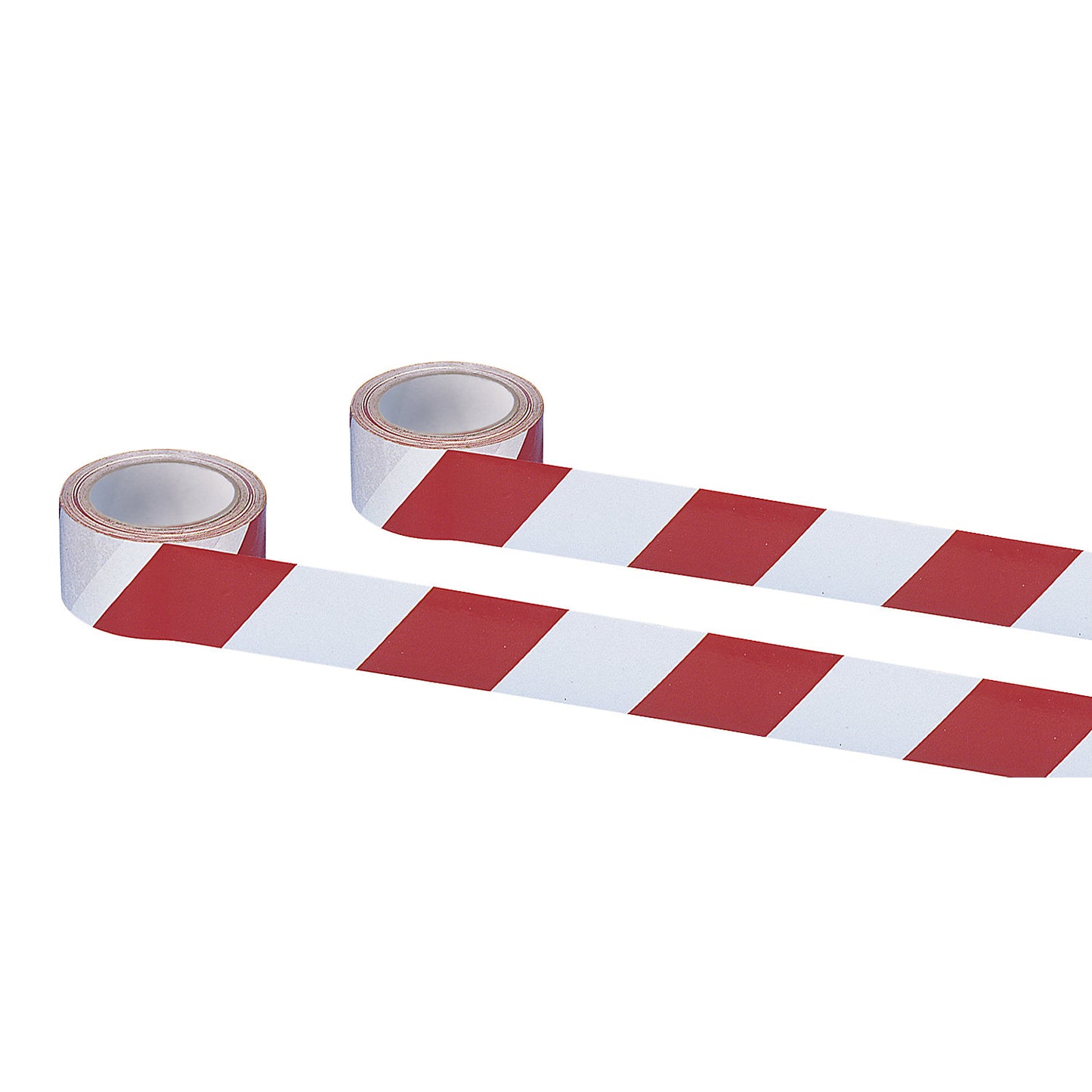 Self-adhesive warning and marking tape, red / white, pack of 2 rolls.