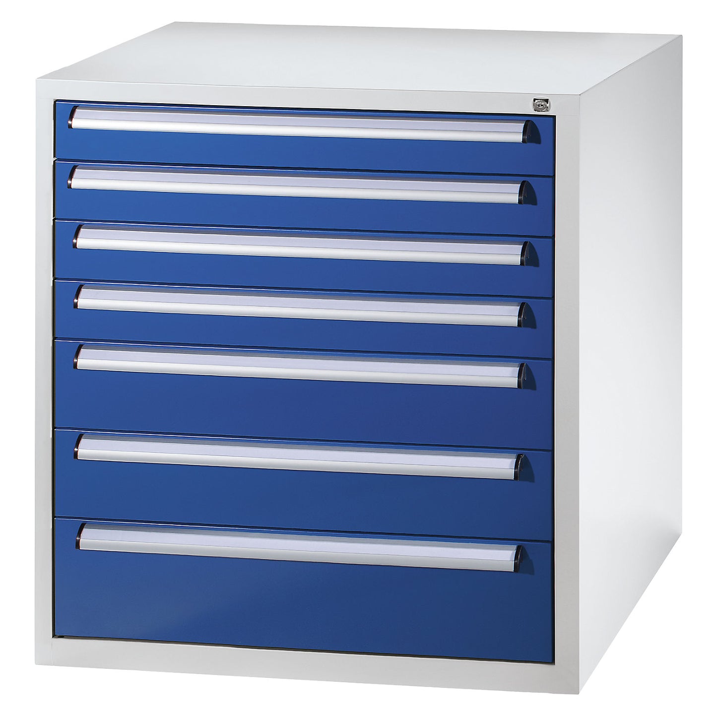 Tool cupboard, width 900 mm, height 1000 mm, drawers: 4 x 100, 2 x 150, 1 x 200 mm.