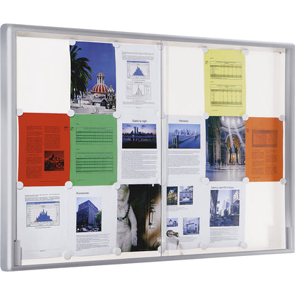 Sliding door display case, WxH 910 x 670 mm, capacity 8 x A4.
