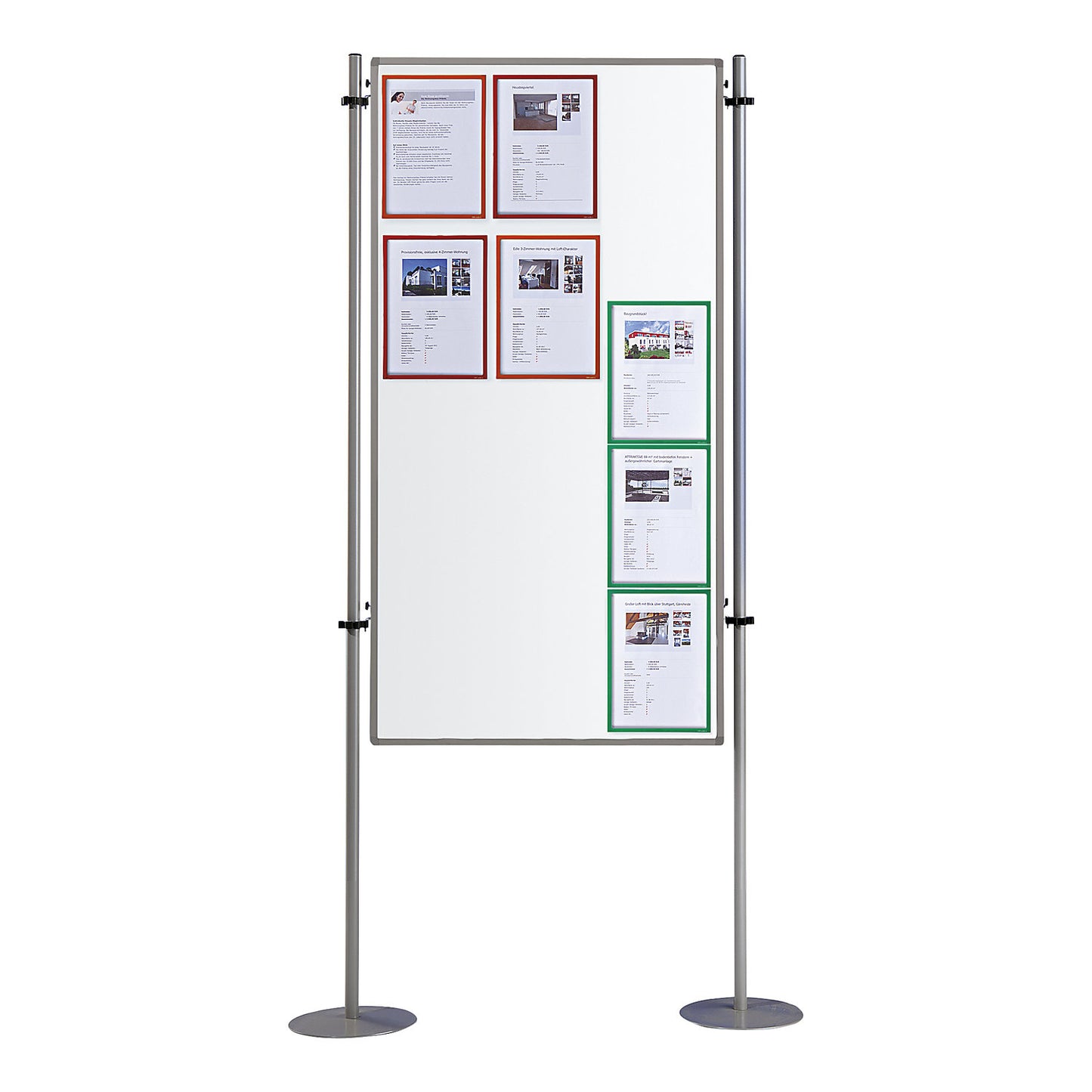 Info board, one-part - sheet steel, coated, WxH 800 x 1500 mm.