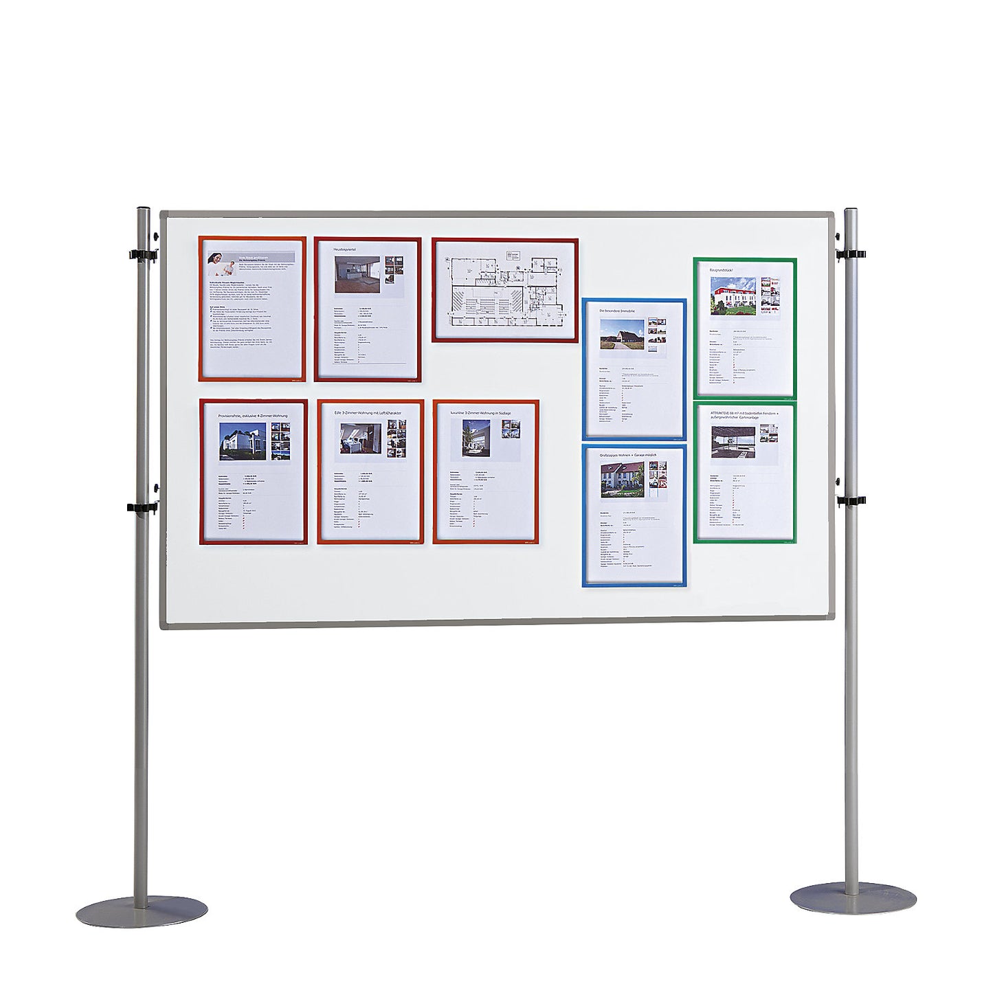 Info board, one-part - sheet steel, coated, WxH 1500 x 1000 mm.